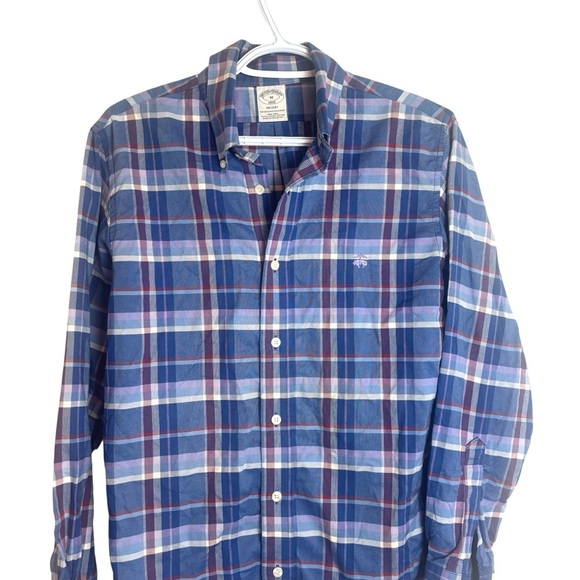 Brooks Brothers Blue and Red Plaid Shirt Size Medium - Picture 2 of 7